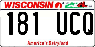 WI license plate 181UCQ