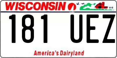 WI license plate 181UEZ