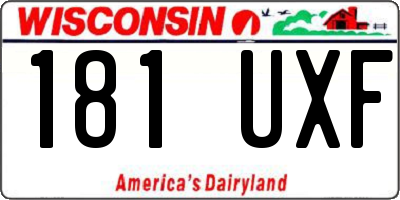 WI license plate 181UXF