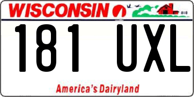 WI license plate 181UXL