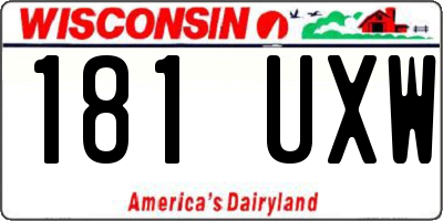WI license plate 181UXW