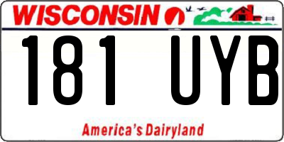 WI license plate 181UYB