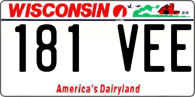 WI license plate 181VEE