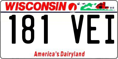 WI license plate 181VEI