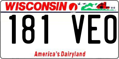 WI license plate 181VEO