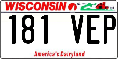 WI license plate 181VEP