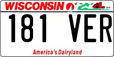 WI license plate 181VER