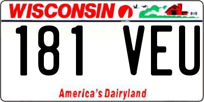 WI license plate 181VEU