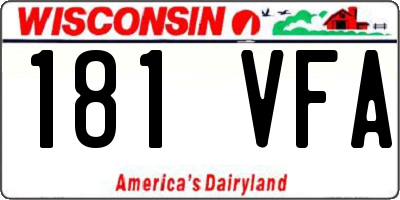 WI license plate 181VFA