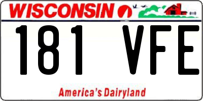 WI license plate 181VFE