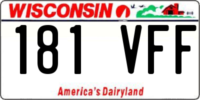 WI license plate 181VFF