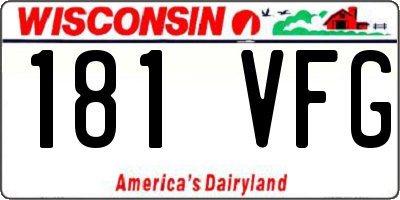 WI license plate 181VFG