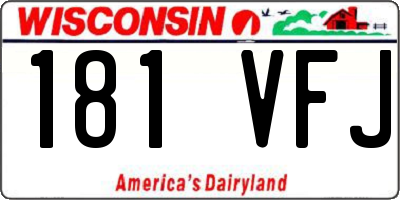 WI license plate 181VFJ