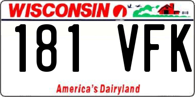 WI license plate 181VFK