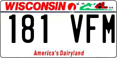 WI license plate 181VFM