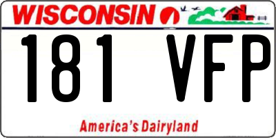 WI license plate 181VFP