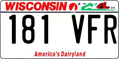 WI license plate 181VFR