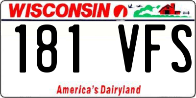 WI license plate 181VFS