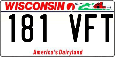 WI license plate 181VFT