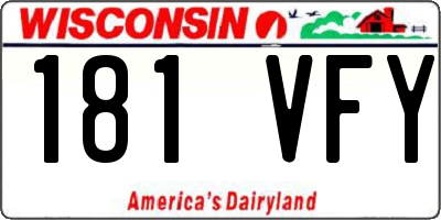 WI license plate 181VFY