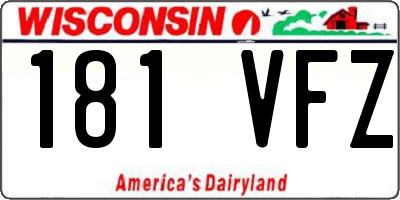 WI license plate 181VFZ