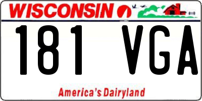WI license plate 181VGA