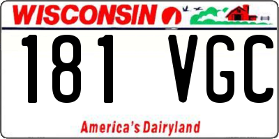 WI license plate 181VGC