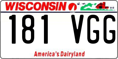 WI license plate 181VGG