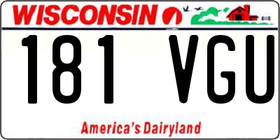 WI license plate 181VGU