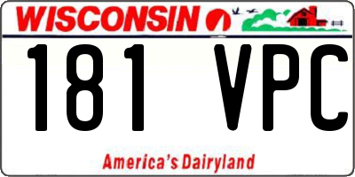 WI license plate 181VPC