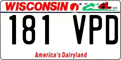 WI license plate 181VPD