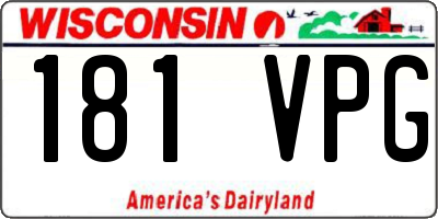 WI license plate 181VPG
