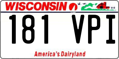 WI license plate 181VPI