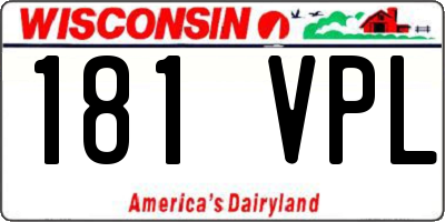 WI license plate 181VPL