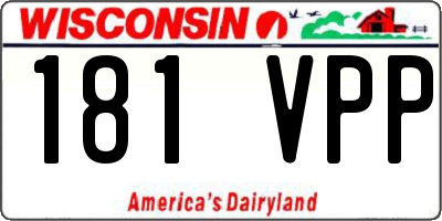 WI license plate 181VPP