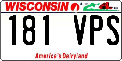 WI license plate 181VPS