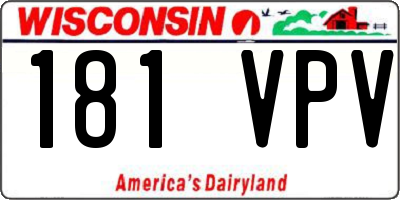 WI license plate 181VPV