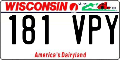 WI license plate 181VPY