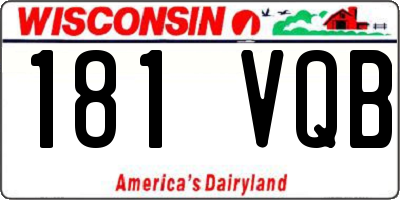 WI license plate 181VQB