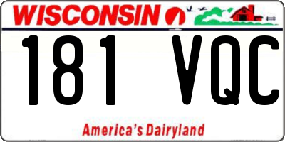 WI license plate 181VQC