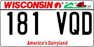 WI license plate 181VQD