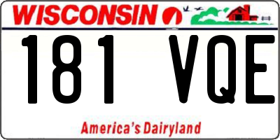 WI license plate 181VQE
