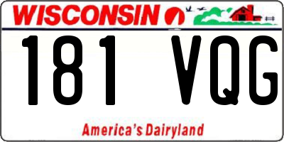 WI license plate 181VQG