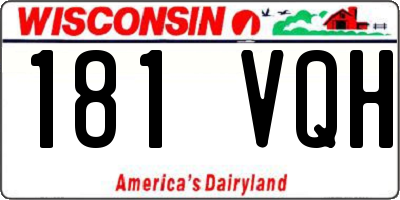 WI license plate 181VQH