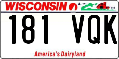 WI license plate 181VQK