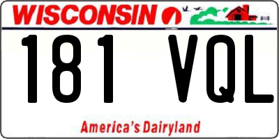 WI license plate 181VQL