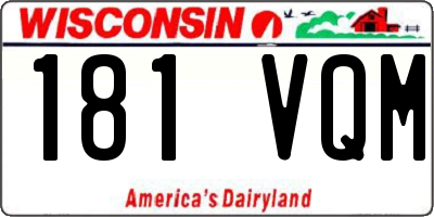 WI license plate 181VQM