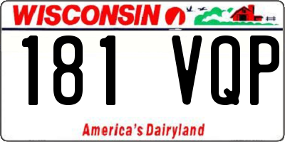 WI license plate 181VQP