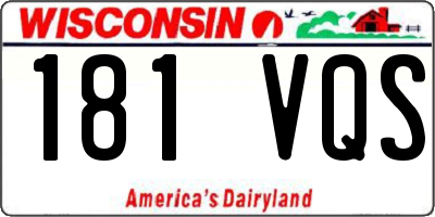 WI license plate 181VQS