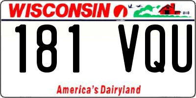 WI license plate 181VQU
